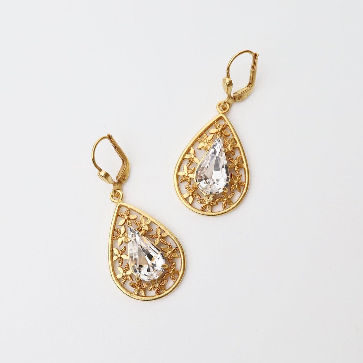 Buy AYESHA Rose-Gold Teardrop Flower Shaped Pearl Drop Earrings | Shoppers  Stop